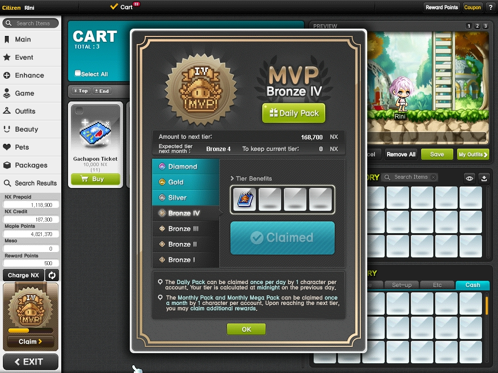 how to gift nx maplestory